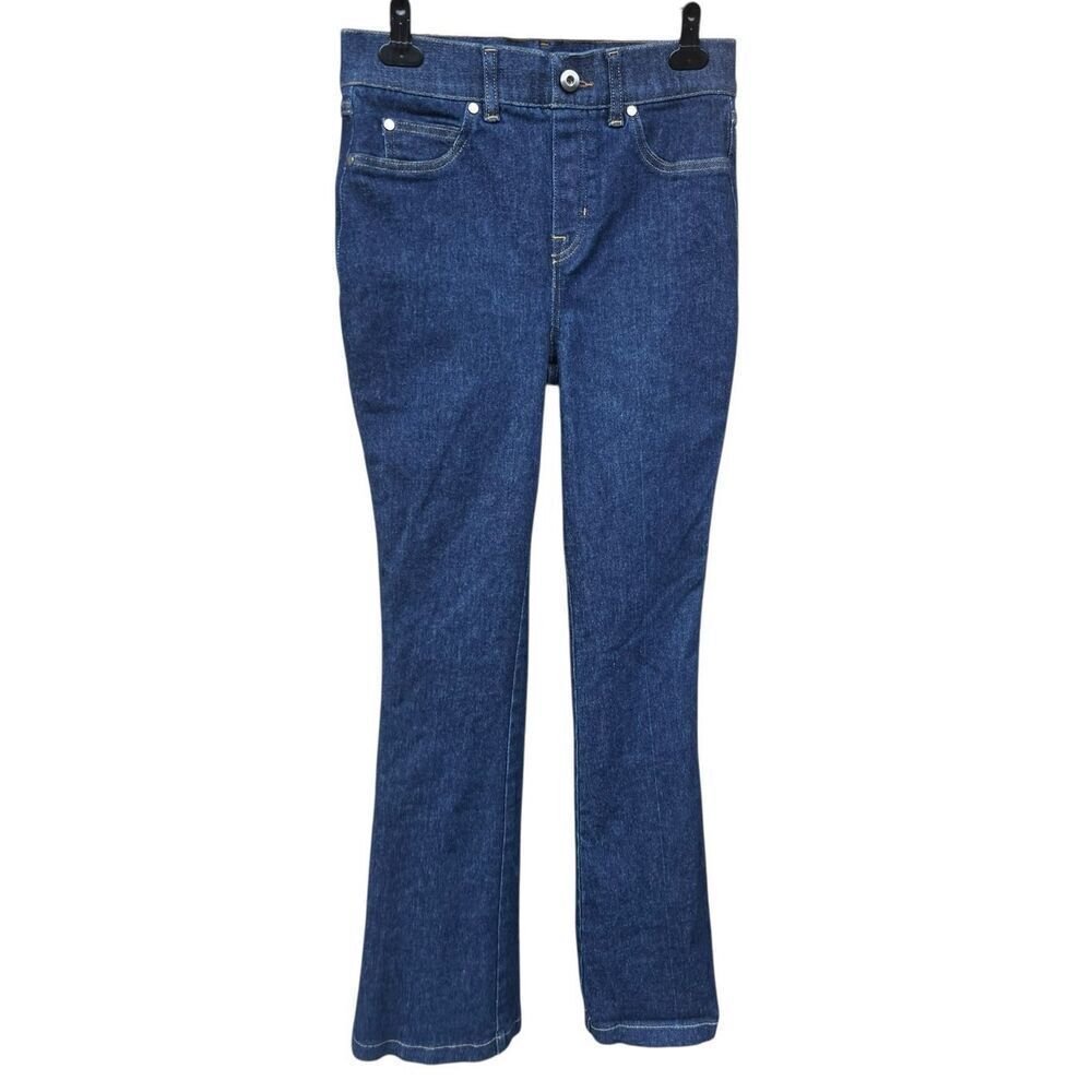 Spanx Medium high waisted flare leg tummy control jeans pants dark wash